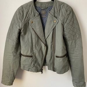 Gray Blue Moto Bomber Jacket - Gap - Size 4